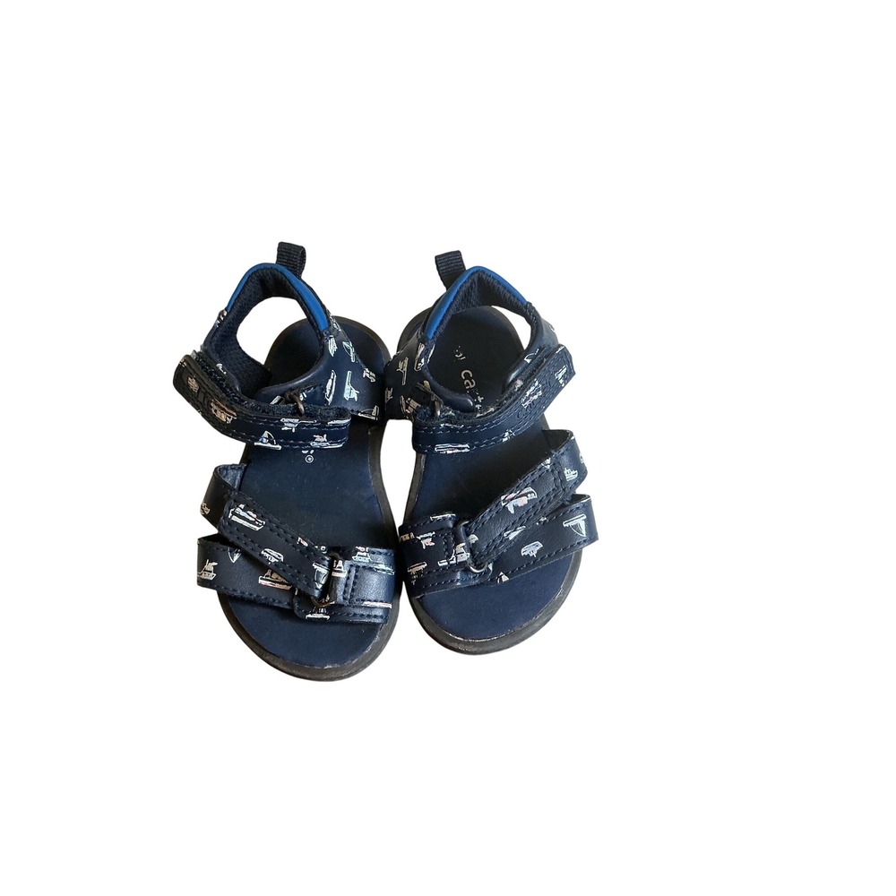 Carters Toddler Boys Navy Blue Nautical Sailboat Strappy Sandals Size 5